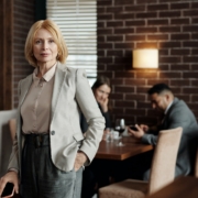 Woman Wearing Gray Blazer