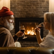 Man and Woman Holding Wine Glasses