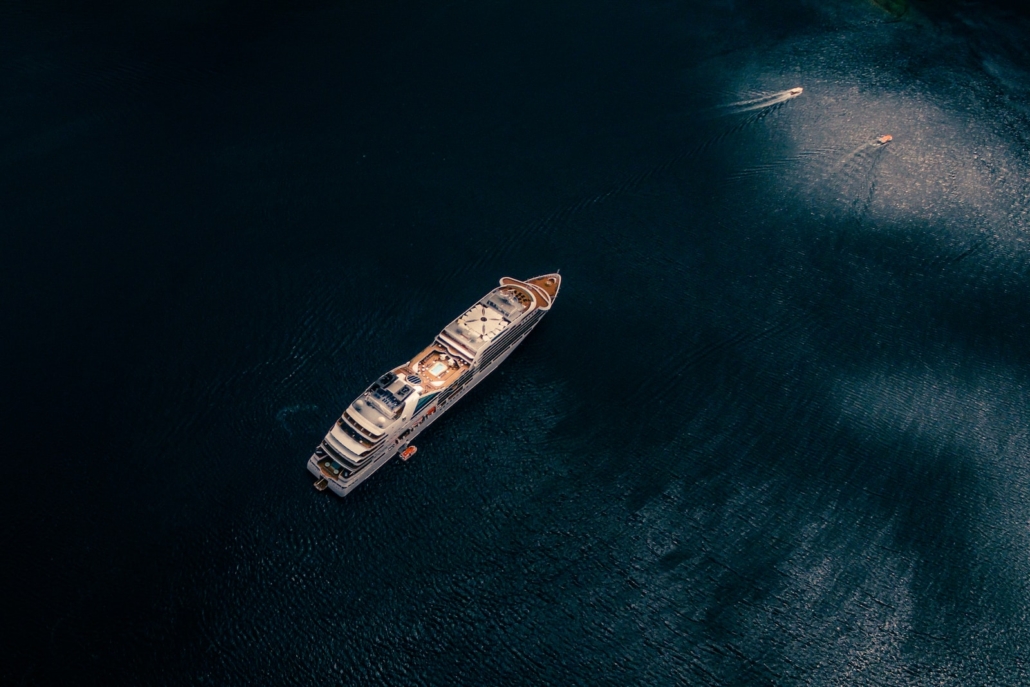 cruise ship on body of water