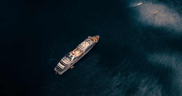 cruise ship on body of water