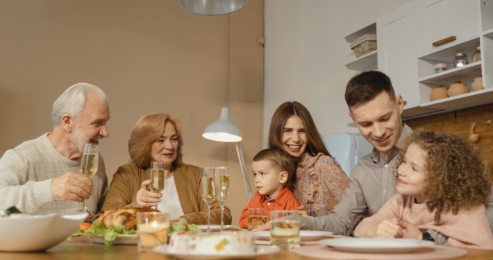 A Family Eating Together