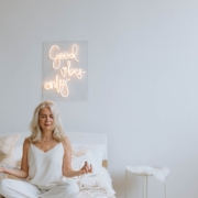 Photo of a Woman with Gray Hair Meditating