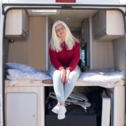 Elderly Woman Sitting in the Van