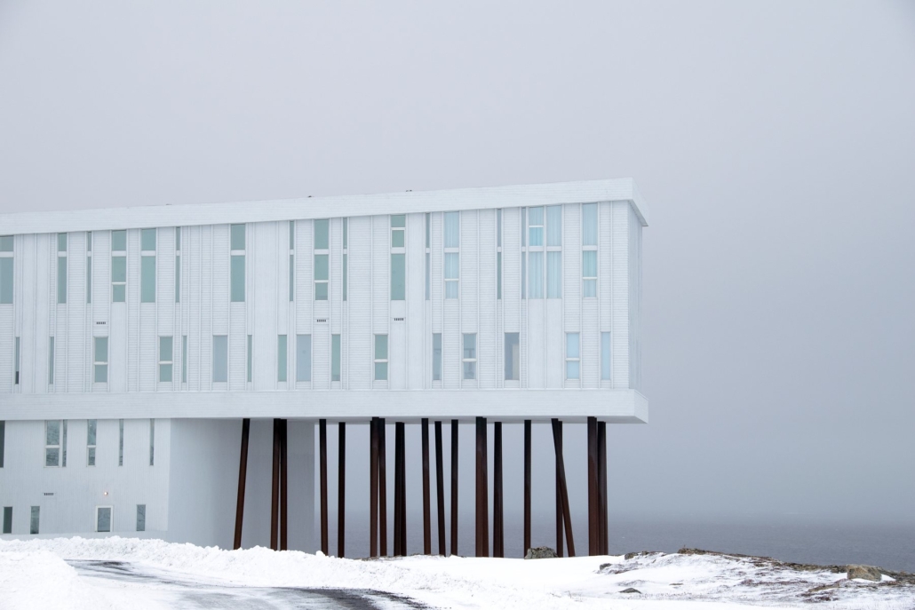 Fogo Island Inn in winter.