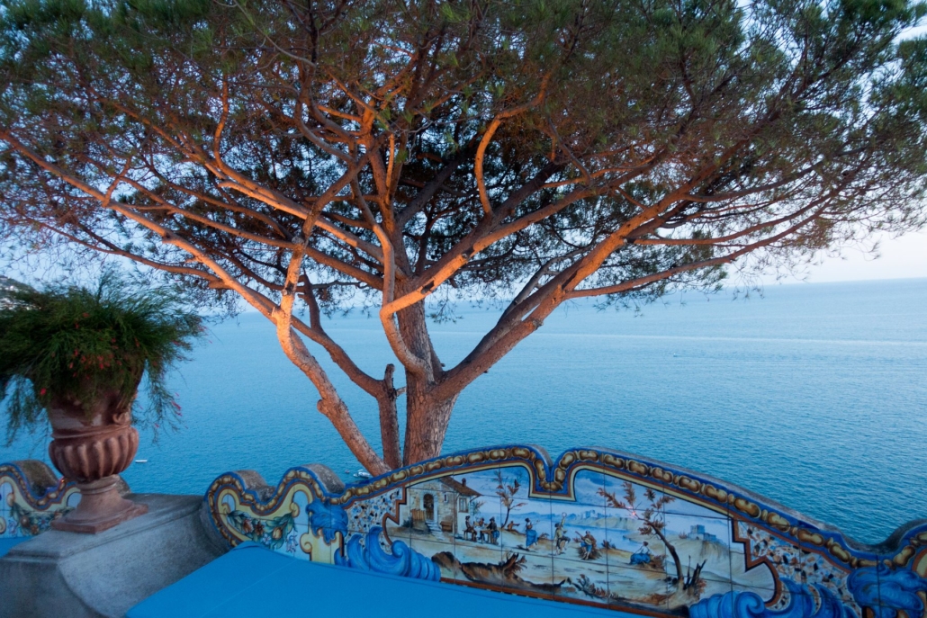 A majolica-tiled terrace at Il San Pietro.