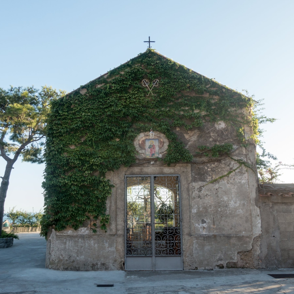 The 17th-century chapel of San Pietro at the hotel's entrance.