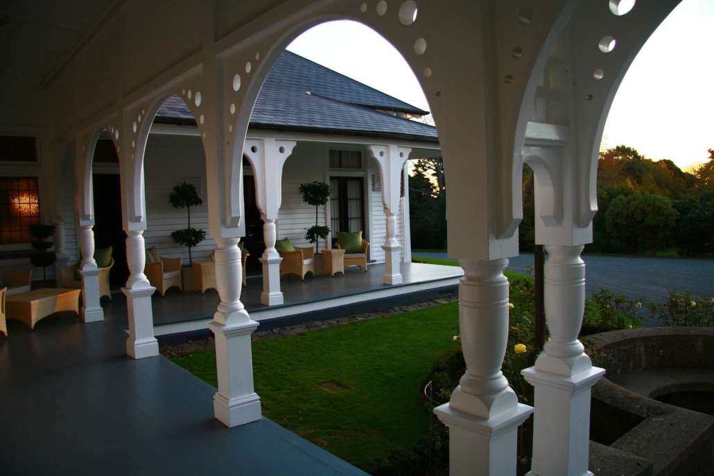 The arched verandah of the homestead.
