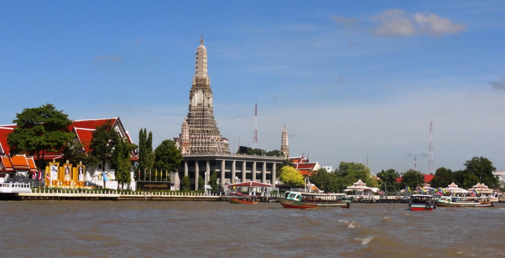 Wat Arun on the Chao Phraya, a short ride downriver from Dusit.